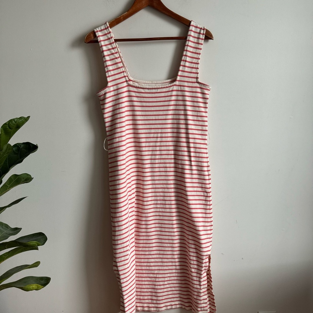 RAILS Taylin Ivory Peony Stripe Dress Size M Cotton Tank Midi - Picture 6 of 13